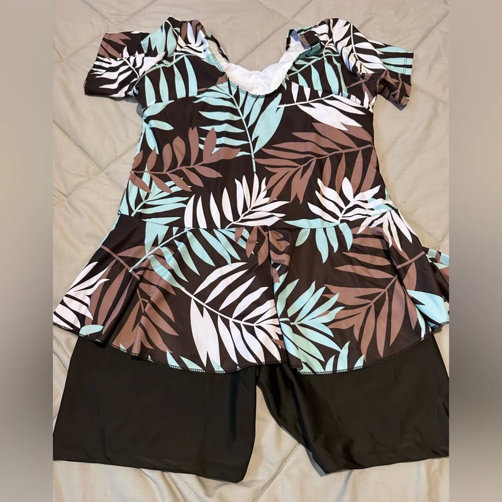 Knaspor One Piece Swim Dress Modest Swimsuit Size 14-16 - Picture 7 of 12